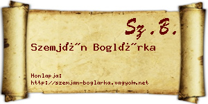 Szemján Boglárka névjegykártya